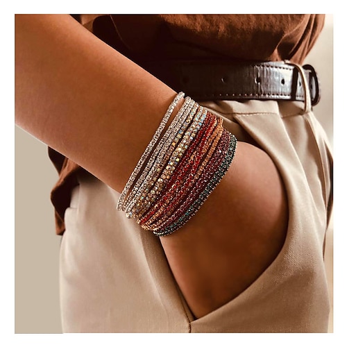 

Per donna Bracciale Classico Moda Tema vintage Personalizzato Strass Gioielli braccialetto Argento / Nero / Rosso Per Da sera Regalo Giornaliero Compleanno
