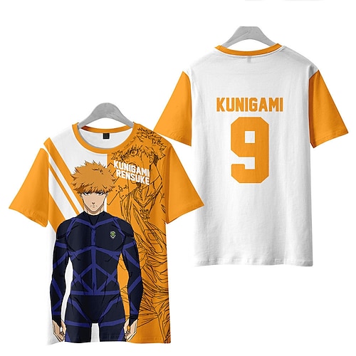 

Blå lås Isagi Yoichi Nagi T-skjorte Animé Graphic T-Trøye Til Herre Dame Unisex Voksne 3D-utskrift 100% Polyester Fritid / hverdag