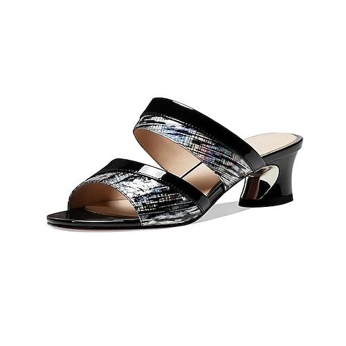 

Dame Sandaler Sexy sko Daglig Åpen Tå Elegant Sexy Lær Tøfler Svart Beige