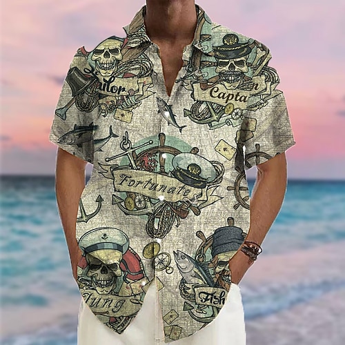 

Per uomo Camicia Camicia hawaiana Alfabetico Stampe astratte Vintage ▾ Costumi da pirata Collo ripiegabile Verde Esterno Strada Maniche corte Stampa Abbigliamento Di tendenza Streetwear Originale