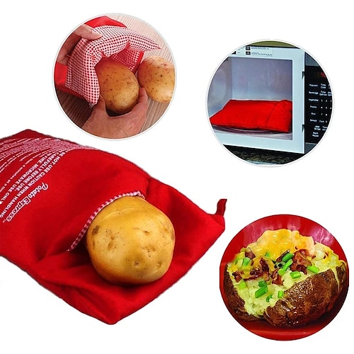 

Borsa per patate da forno per microonde da cucina Borsa per fornelli a microonde riutilizzabile Borsa per patate al forno veloce Borsa per patate lavabile Borsa per fornelli in tessuto lavabile