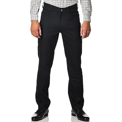 

Per uomo Pantaloni di lino Pantaloni Pantaloni estivi Tasche Liscio Comfort Traspirante Informale Giornaliero Per eventi Misto cotone e lino Di tendenza Classico Nero Bianco