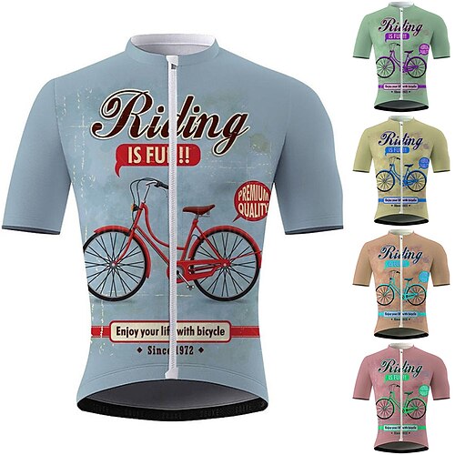 

21Grams Herre Sykkeltrøyer Kortermet Sykkel Topper med 3 baklommer Fjellsykling Veisykling Pustende Fukttransport Hurtigtørkende Refleksbånd Gul Rosa Blå Grafisk Polyester sport Klær