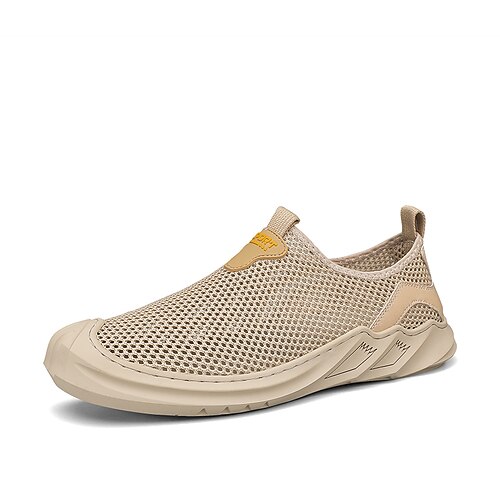 

Herre Sko Tøfler & Slip-ons Flyknit sko Slip-on sneakers Afslappet udendørs Daglig Gang Flodsko Net Åndbart Mandel Sort Grå Sommer Forår