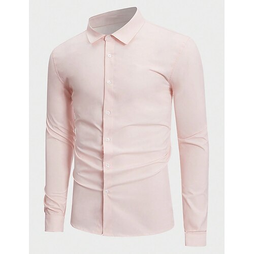 

Per uomo Camicia Camicia con bottoni Camicia estiva Maglietta informale Rosa Manica lunga Liscio Bavero Strada Da mare Di base Abbigliamento Di tendenza Comodo