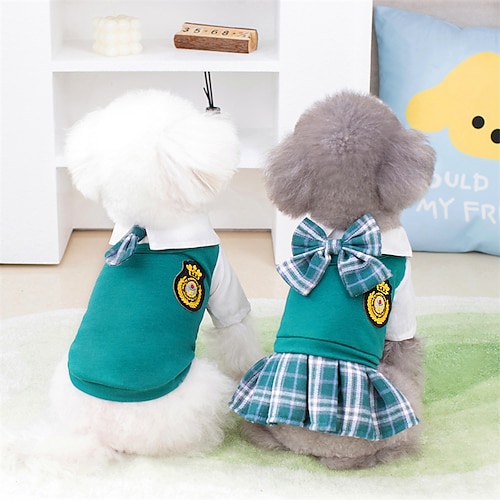 

Prodotti per cani Prodotti per gatti T-shirt Vestiti A quadri Cravatta a farfalla Adorabile Dolce Esterno Da giorno Abbigliamento per cani Vestiti del cucciolo Abiti per cani Morbido Verde scuro Verde