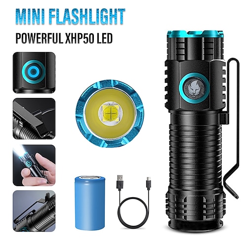 

potente torcia a led xhp50 mini torcia portatile con magnete di coda lanterna da pesca da campeggio ricaricabile tramite usb luci a clip per cappello