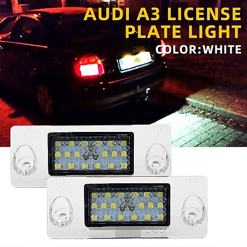 

2 uds., luz led para matrícula para audi a3 8p a4 b6 b7 s4 rs4 a6 rs6 s6 c6 s5 cabrio q7 a8 s8 rs4 avant, lámpara de matrícula sin errores