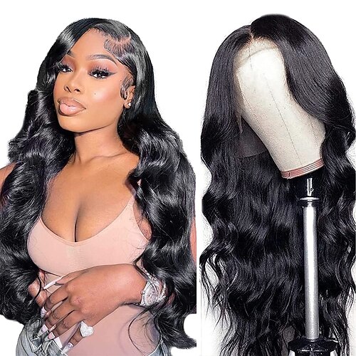 

parrucche frontali in pizzo con onde del corpo capelli umani 13x4 hd parrucche frontali in pizzo trasparente pre pizzicate con i capelli del bambino densità del 150% parrucche brasiliane dei capelli