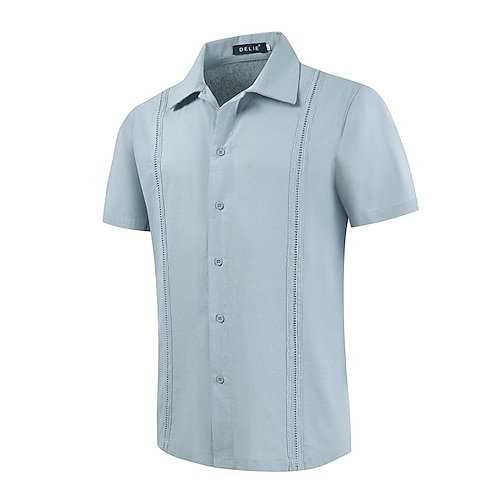 

Per uomo Informale Vestiti Camicia Standard Manica corta Bavero Tinta unica Misto cotone Nero Bianco Blu scuro 2023