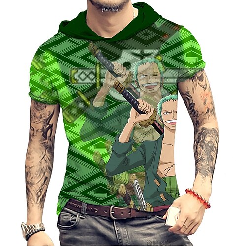 

One Piece Monkey D. Luffy Roronoa Zoro Tegneserie Sportsklær Tilbake til Skolen Animé Harajuku Graphic Topp Til Herre Voksne 3D-utskrift 100% Polyester