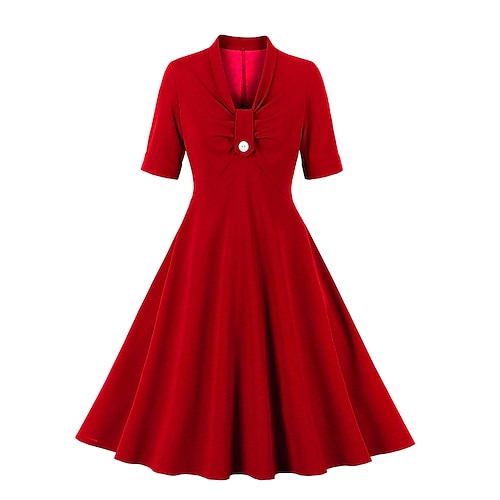 

Audrey Hepburn Retro Antiguo 1950s Vestido swing Vestido acampanado Mujer Disfraz Cosecha Cosplay Casual Diario Vestido