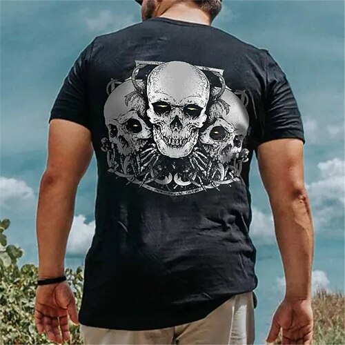 

Per uomo maglietta Pop art Teschi Girocollo Abbigliamento Stampa 3D Esterno Giornaliero Manica corta Stampa Di tendenza Originale Vintage