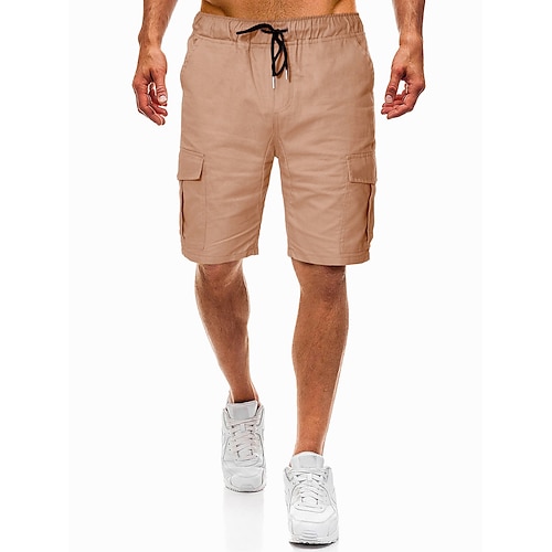 

Homme Short Cargo Short Short Running Course Poche Respirable Extérieur Longueur genou Casual Vêtement de rue Mélange de Coton mode Casual Sport Kaki Non Elastique