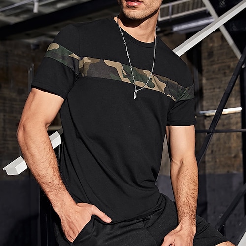 

Per uomo maglietta Color Block Camouflage Girocollo Da mare Per uscire Maniche corte Stampa Abbigliamento Di tendenza Essenziale Informale