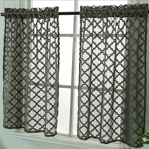 

Valance Curtain Farmhouse Kitchen Curtain Panels,Short Cafe Curtain For Living Room Bedroom Patio Balcony Door Window Treatments Room Darkening