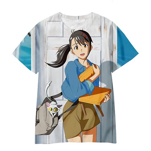 

Suzume No Tojimari Gatto Daijin Suzume Iwato Maglietta Manga Grafica Maglietta Per Per uomo Per donna Unisex Per adulto Stampa 3D 100% poliestere Casual / quotidiano