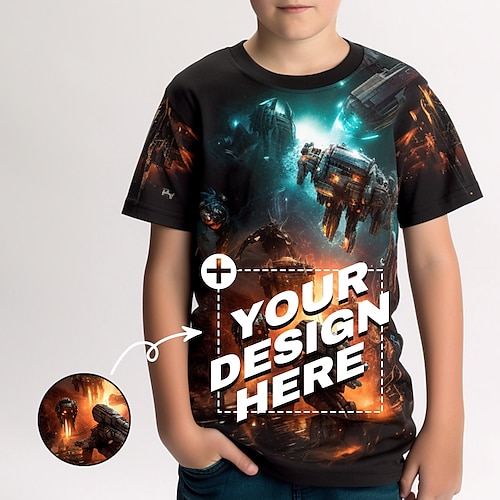 

t-shirt personnalisé pour 3-12 ans garçon et filles conçoivent vos propres chemises 3d personnalisées pour enfants personnalisés partout impression tee cadeaux personnalisés