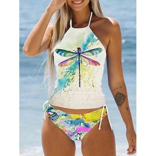 

Maillots de Bain Tankini 2 pièces Maillot de bain Femme 2 Pièces Imprimé Léopard Tie Dye Normal Maillots de bain Sportif Tenues de plage Eté