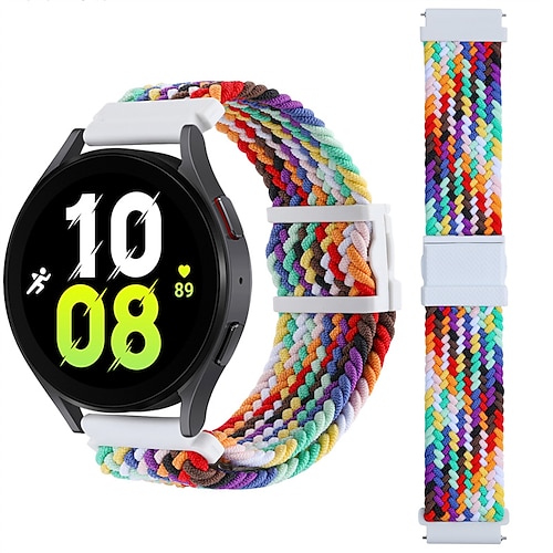 

Smart Watch Band for Samsung Galaxy Watch 5 Pro 45mm 4 Classic 42mm 46mm 3 41mm Active 2 40mm 44mm Gear Sport S3 Frontier S2 2 Neo Live Nylon Smartwatch Strap Magnetic Clasp Adjustable Replacement