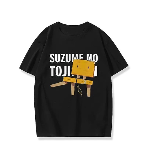 

Suzume No Tojimari Gatto Daijin Maglietta Stampa Stile di strada Maglietta Per Per uomo Per donna Unisex Per adulto Stampa a caldo 100% cotone Casual / quotidiano