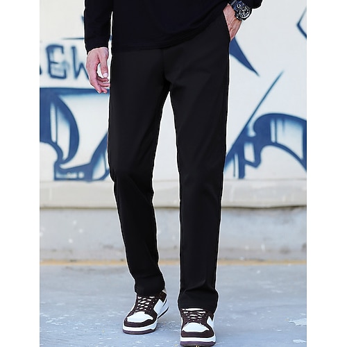 

Per uomo Pantaloni Chino Pantaloni chino Tasche Liscio Comfort Traspirante Attività commerciale Giornaliero Misto cotone Informale Nero Blu