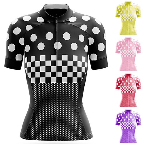 

21Grams Mulheres Camisa para Ciclismo Manga Curta Moto Blusas com 3 bolsos traseiros Ciclismo de Montanha Ciclismo de Estrada Respirável Pavio Humido Secagem Rápida Tiras Refletoras Preto Amarelo