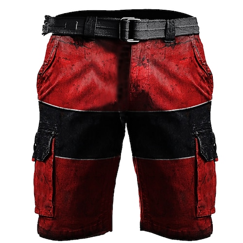 

Herr Cargo-shorts Vandringsshorts Flera fickor Lastficka Ensfärgat Komfort Andningsfunktion Kort Utomhussport Dagligen Bomullsblandning Stylish Ledig / Sportig Rubinrött Blå