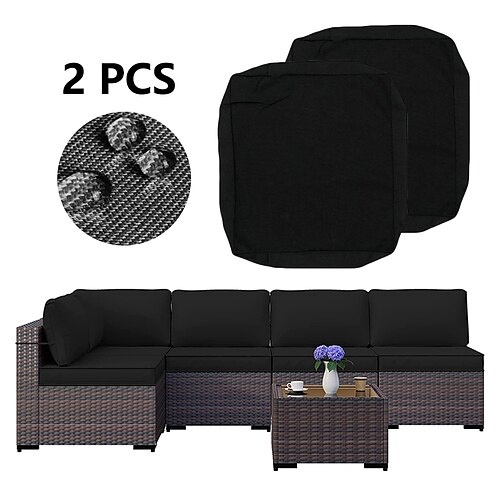 

2 Pcs Outdoor Sofa Cushion Covers Patio Wicker Sofa Seat Cover Waterproof Couch Slipcover,Oxford Wicker Chair Cover Furniture Protector 2240inches for Restaurant,Hotel,Wedding