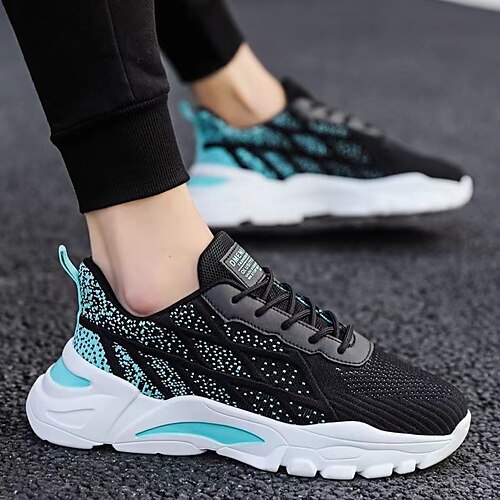 

Herre Kondisko Flyknit sko Afslappet Daglig Flyvende vævning Åndbart Sort / Rød Hvid Sort / Grøn Sommer Forår