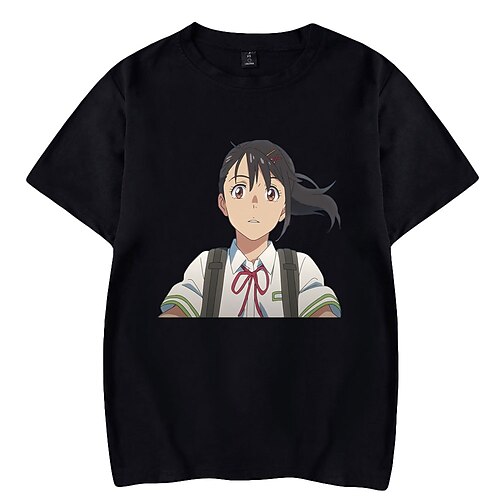 

Suzume No Tojimari Suzume Iwato T-shirt Trykt mønster Gadestil T恤衫 Til Herre Dame Unisex Voksne Varmstempling 100% bomuld Afslappet / Hverdag