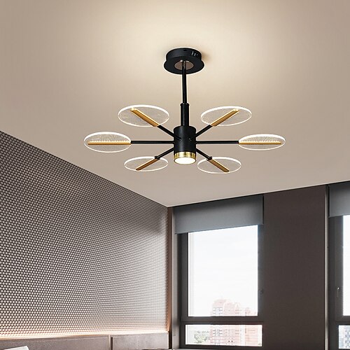 

led pendel dimbar sputnik design justerbare geometriske former innfelt taklys 6-lys 29 hengende lysekroner for stue spisestue kjøkken 220-240v