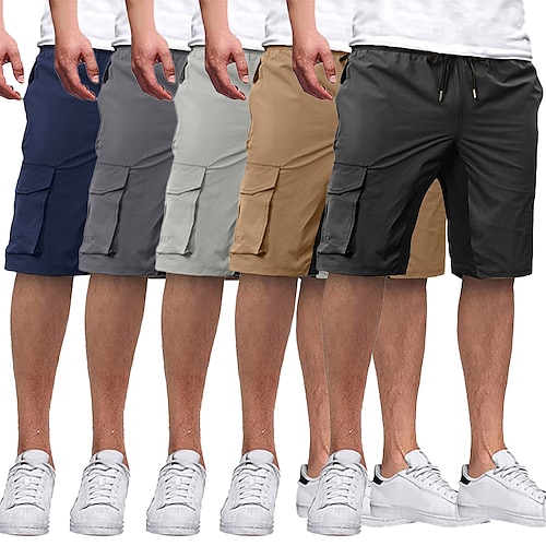 

Homme Short Cargo Shorts décontractés Shorts de Randonnée Patchwork Poche Cordon Plein Confort Respirable Extérieur du quotidien Sortie Vêtement de rue Décontractées Noir Kaki