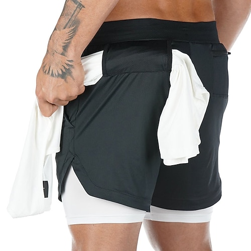 

Homens calções atléticos Calção Shorts de Corrida Shorts casuais Com forro de compressão Tecido Conforto Respirável Ao ar livre Diário Para Noite Moda Roupa de rua Branco Cáqui