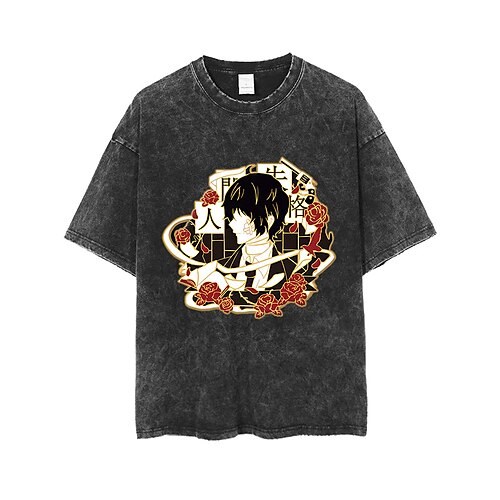 

Perros callejeros Bungo chuuya nakahara T-Shirt Camiseta extragrande lavada con ácido Estampado Gráfico Camiseta Para Hombre Mujer Unisexo Adulto Estampado en caliente 100% algodón Casual Diario