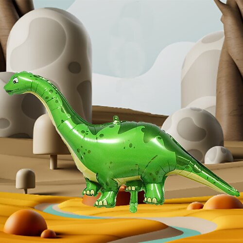 

1 pieza dinosaurio verde tiranosaurio rex globo de película de aluminio fiesta de cumpleaños tema de bosque profundo decoración de fiesta globo de película de aluminio