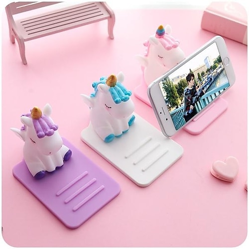 

1 pièces mignon anti-dérapant dessin animé licorne support de téléphone support de téléphone portable support bureau décor support de téléphone pour iphone x xr 8 7 xiaomi huawei samsung