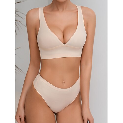 

Per donna Lingerie sensuale Completo intimo Completi Colore puro Di tendenza caldo Comoda Interni Strada Giornaliero Nylon Traspirante Spacco a V Senza maniche Senza maniche Tanga Schiena scoperta