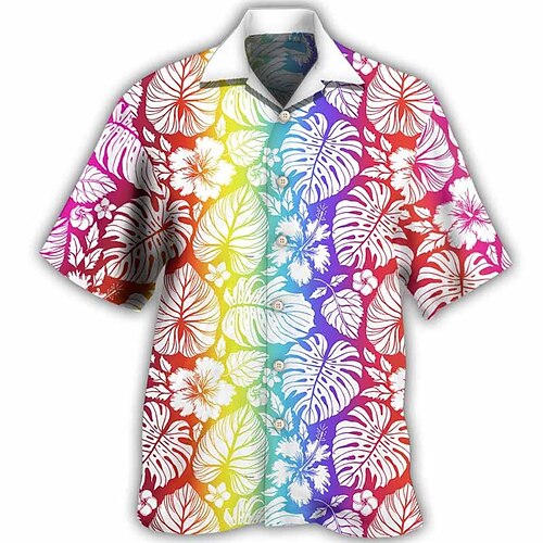 

Homens Camisa Social Camisa havaiana Arco-Íris Estampas Abstratas Águia Bandeira americana Orgulho colar cubano Rosa Cáqui Arco-íris Ao ar livre Casual Manga Curta Imprimir Roupa Esportes Moda Roupa