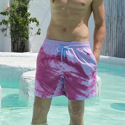 

Herre Badeshorts Surf shorts UV Solbeskyttelse Åndbart Letvægt Badetøj Underdele Svømning Dykning Surfing Strand Stribe Sommer