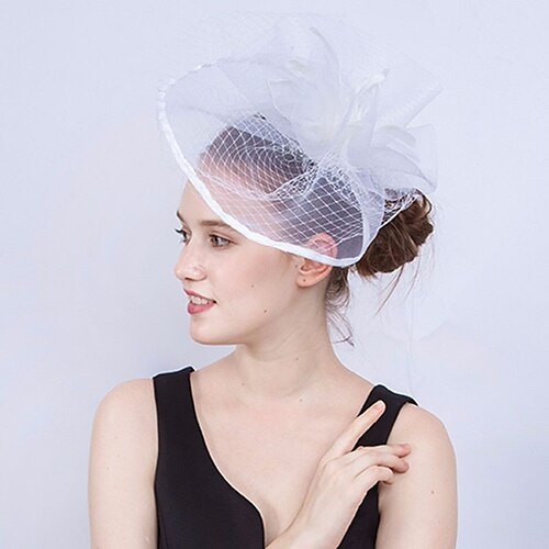 

fascinators A rete Matrimonio Kentucky Derby Retrò Elegante Con Piume Fantasia floreale Copricapo Copricapo