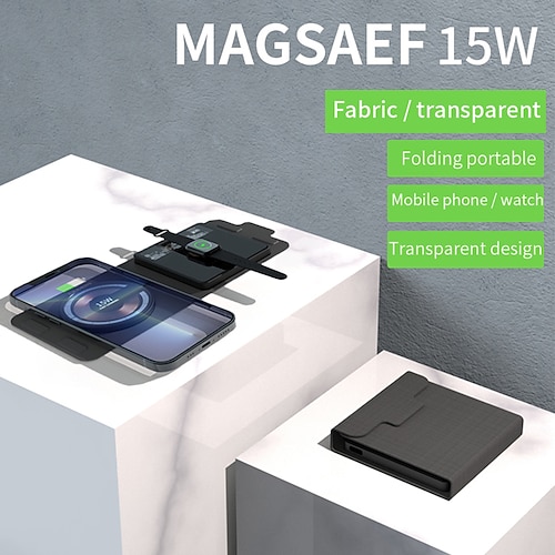 

Cargador inalámbrico Estación de carga Estación de carga plegable Cañas CE FCC Carga inalámbrica rápida MagSafe Magnética Para iWatch 7/6 / SE / 5/4/3/2 iPhone 14/13/12/11 / X / 8 Pro Max Plus