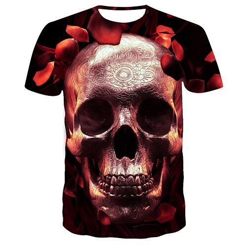 

Teschio Maglietta Manga Grafica Maglietta Per Per uomo Per donna Unisex Per adulto Stampa 3D 100% poliestere Casual / quotidiano