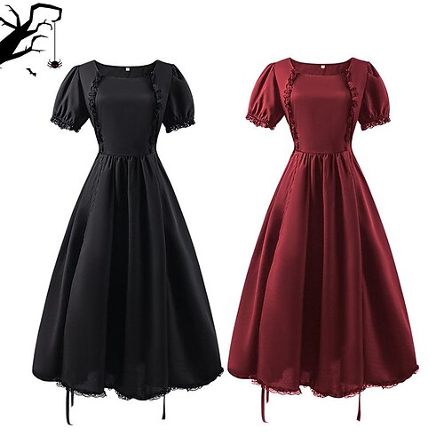 

dama Retro Antiguo Medieval Renacimiento Vestidos Camisa de señora Vestirse con demasiada elegancia Mujer Disfraz Cosecha Cosplay Casual Diario Vestido