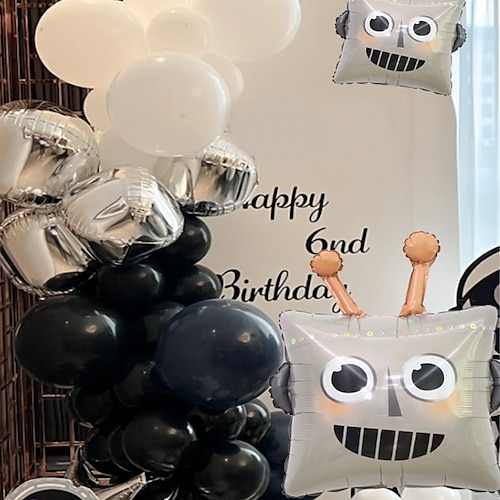 

1 pieza de decoración de fiesta temática de globo de película de aluminio robot para fiesta de cumpleaños infantil