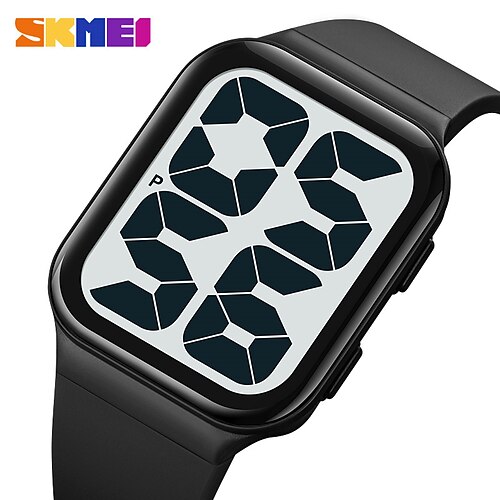 

Reloj digital skmei para mujer, reloj de pulsera informal con esfera grande minimalista, calendario luminoso, fecha, semana, reloj de cuero pu