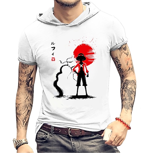 

One Piece Monkey D. Luffy Roronoa Zoro Tegneserie Sportsklær Tilbake til Skolen Animé Harajuku Graphic Topp Til Herre Voksne 3D-utskrift 100% Polyester