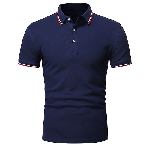 

Herren Poloshirt Golfhemd Casual Festtage Kargen Kurzarm Modisch Basic Glatt Taste Sommer Regular Fit Dunkelgrün Hellgrau Goldgelb Violett Dunkelrot Grün und Schwarz Poloshirt