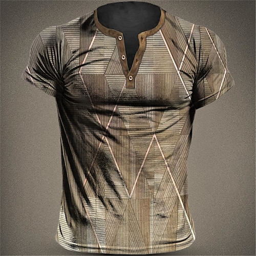 

Per uomo Camicia Henley Pop art Henley Abbigliamento Stampa 3D Esterno Giornaliero Manica corta Bottone giù Stampa Di tendenza Originale Comodo