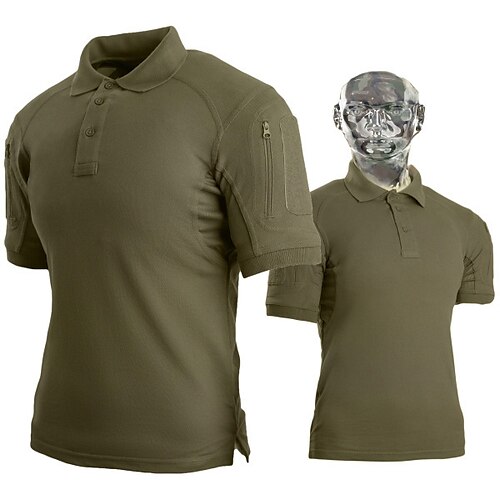 

Per uomo T-shirt da escursione Manica corta Colletto alla coreana Maglietta Esterno Traspirante Morbido Asciugatura rapida Poliestere Verde militare Pesca Scalate Spiaggia